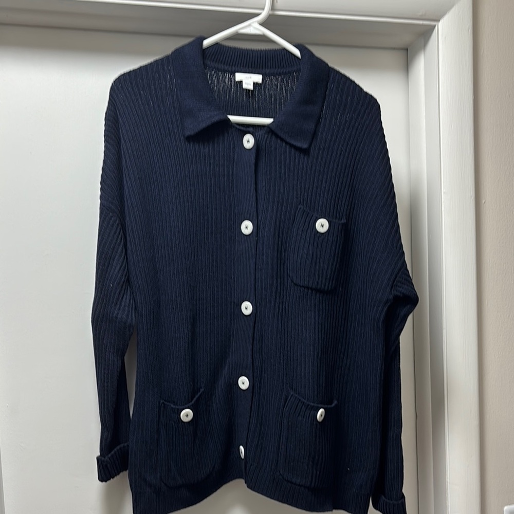 J. Jill Charcoal Knit Sweater